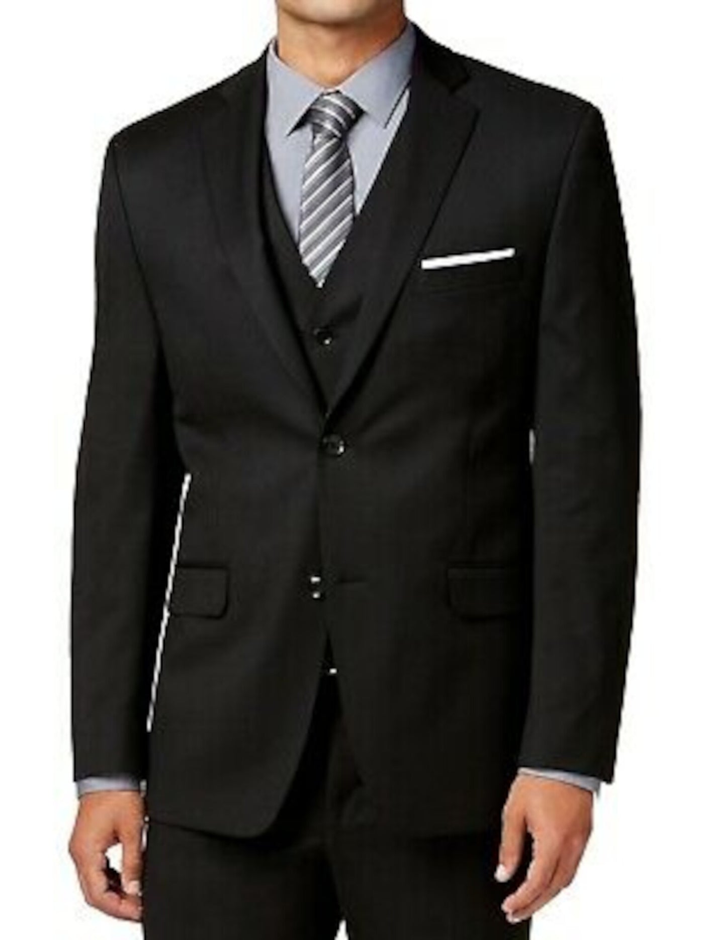 ALFANI Mens Black Single Breasted, Slim Fit Sport Coat 42L