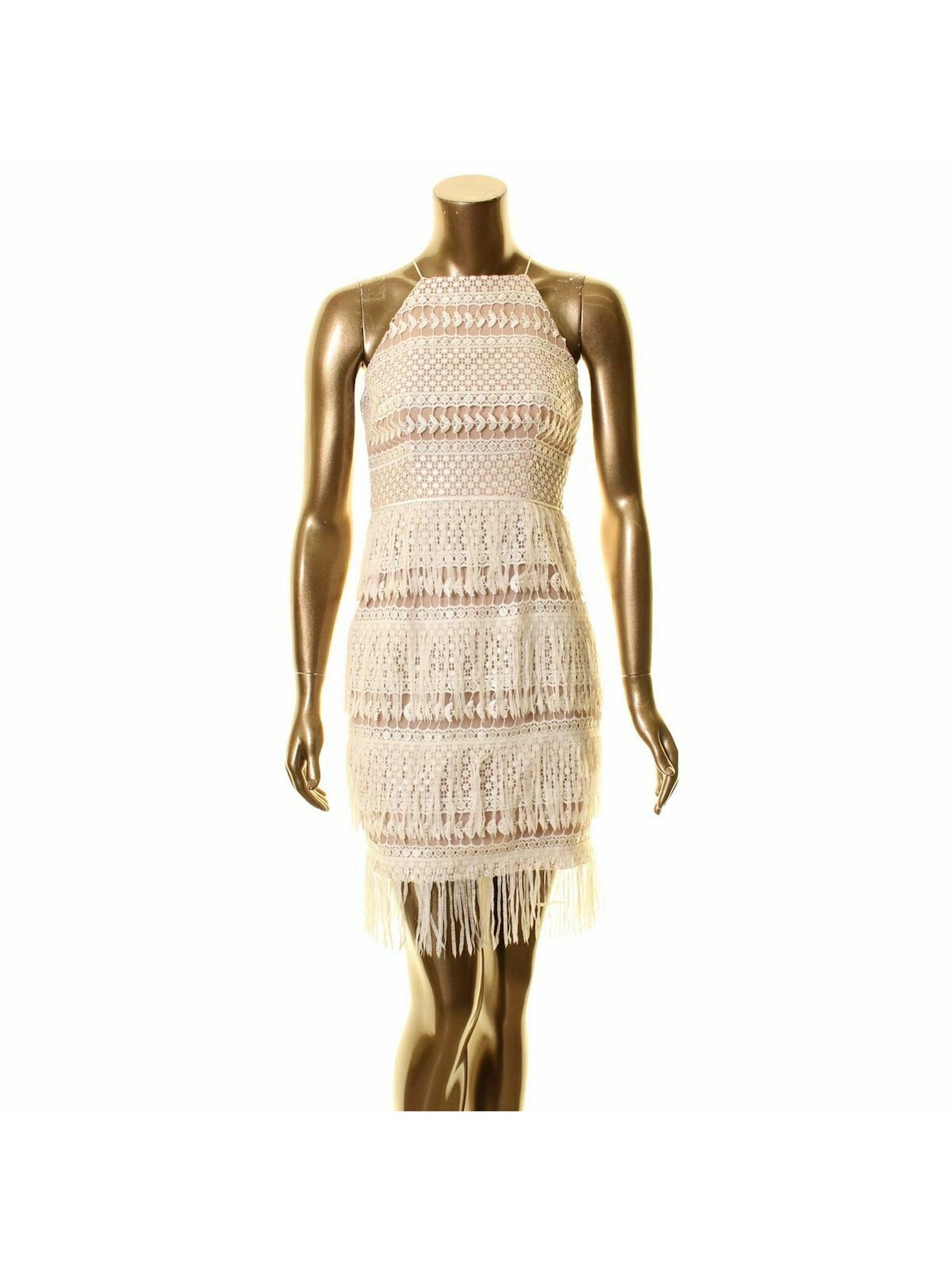 AIDAN MATTOX Womens Ivory Sleeveless Above The Knee Sheath Cocktail Dress 14