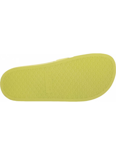 REACTION KENNETH COLE Mens Green Colorblocked Stripe Comfort Screen Print 2.0 Round Toe Slide Slide Sandals Shoes M