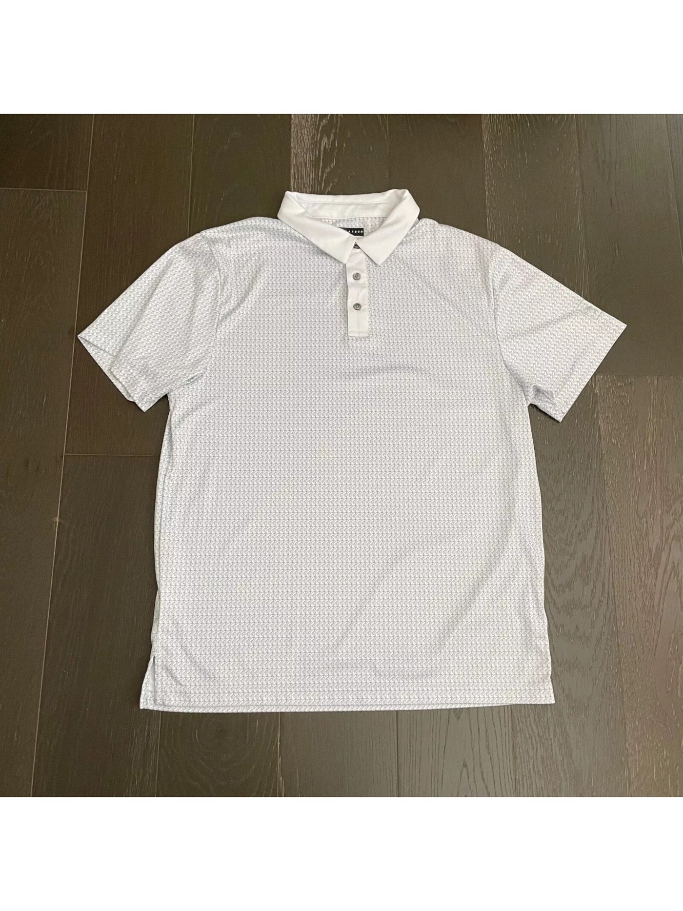 HYBRID APPAREL Mens White Pinstripe Short Sleeve Athletic Fit Button Down Moisture Wicking Polo XXL