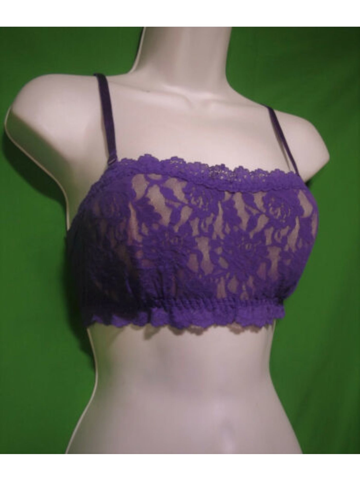 HANKY PANKY Intimates Purple Floral Bandeau Bralette Bra S