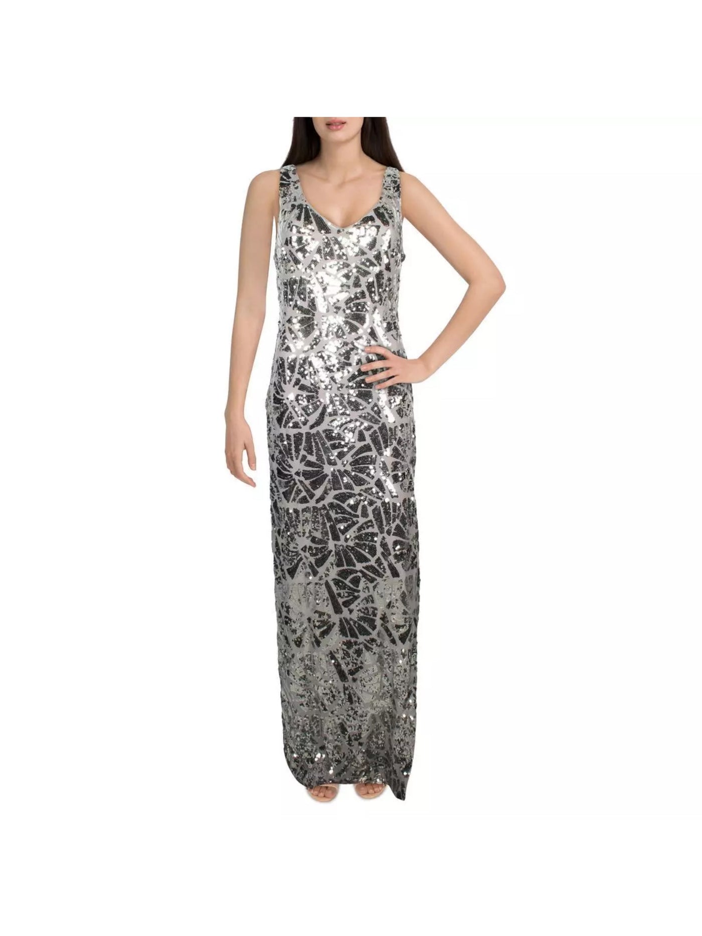 donna karan silver dress Metallic Collection