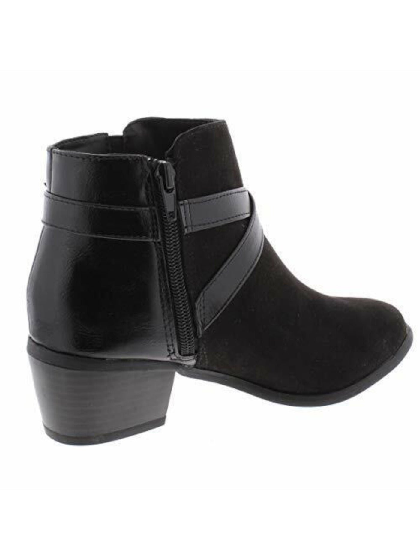 KAREN SCOTT Womens Black Buckle Accent Padded Falonn Round Toe Block Heel Zip-Up Booties 5.5 M