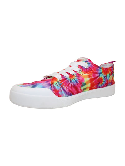 SUGAR Womens Pink Tie Dye Cushioned Festival Round Toe Platform Lace-Up Athletic Sneakers Shoes M