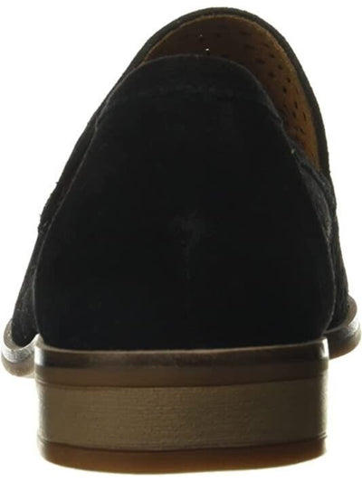 COLLECTION BY CLARKS Womens Black Perforated Cushioned Trish Calla Round Toe Block Heel Slip On Leather Loafers Shoes 9 M