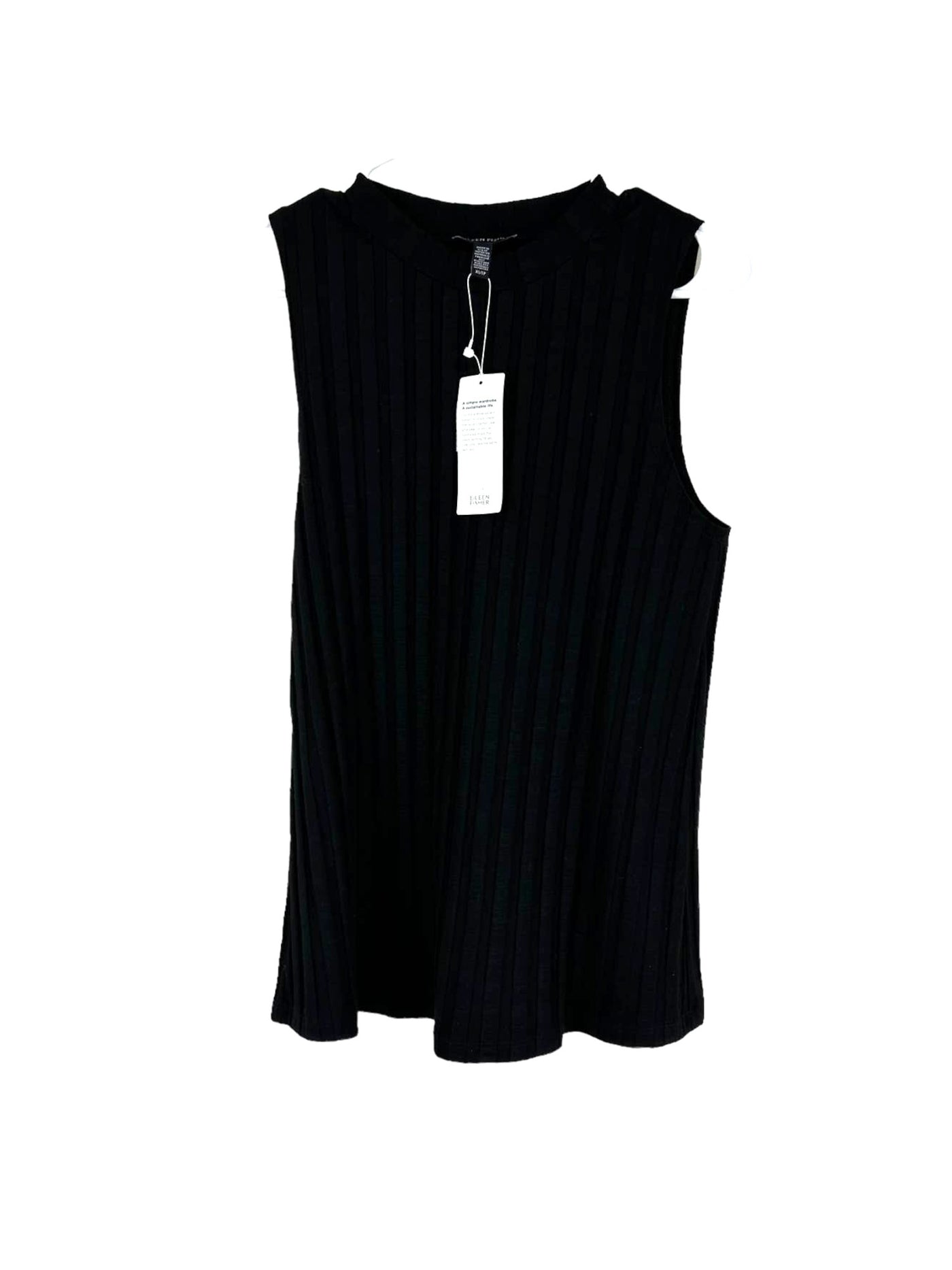 EILEEN FISHER Womens Black Unlined Striped Sleeveless Mock Neck Top Petites PS \ PP