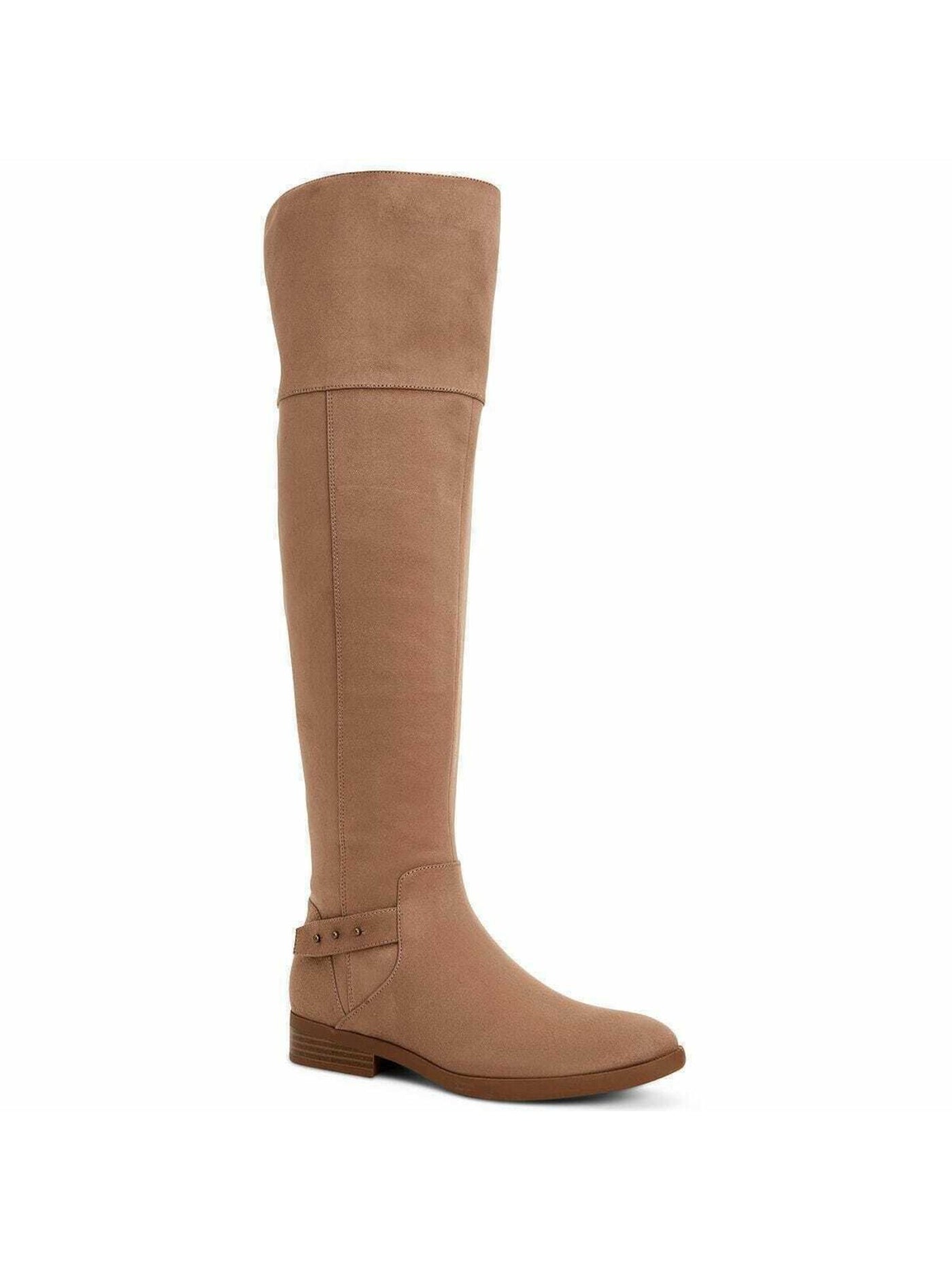 STYLE & COMPANY Womens Beige Round Toe Stacked Heel Zip-Up Dress Boots Shoes 8