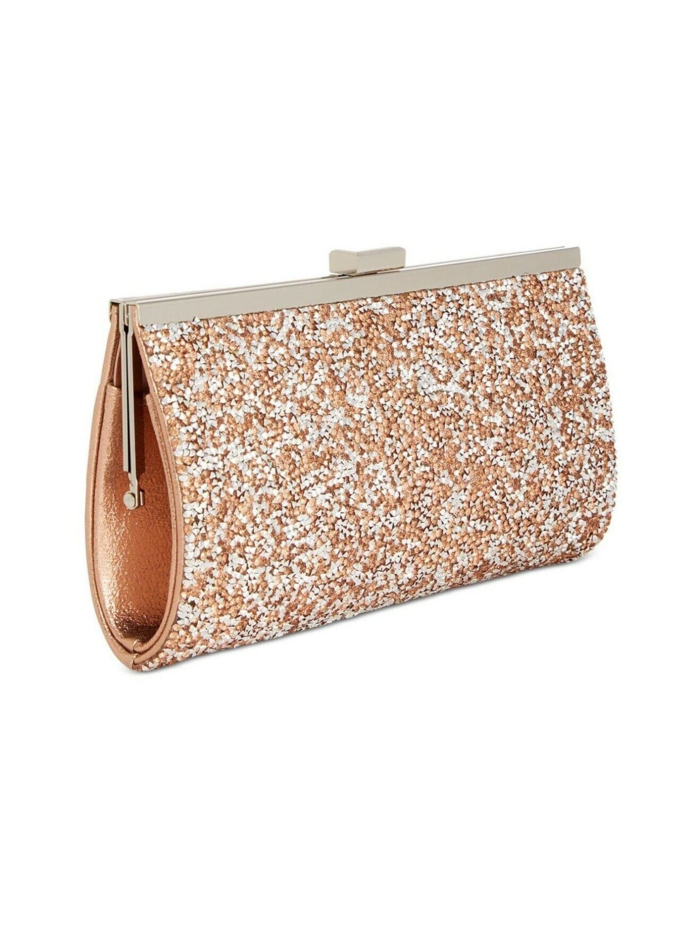 INC Women's Gold Lexy Embellished Polyester Mixed Media Chain Strap Clutch Handbag Purse