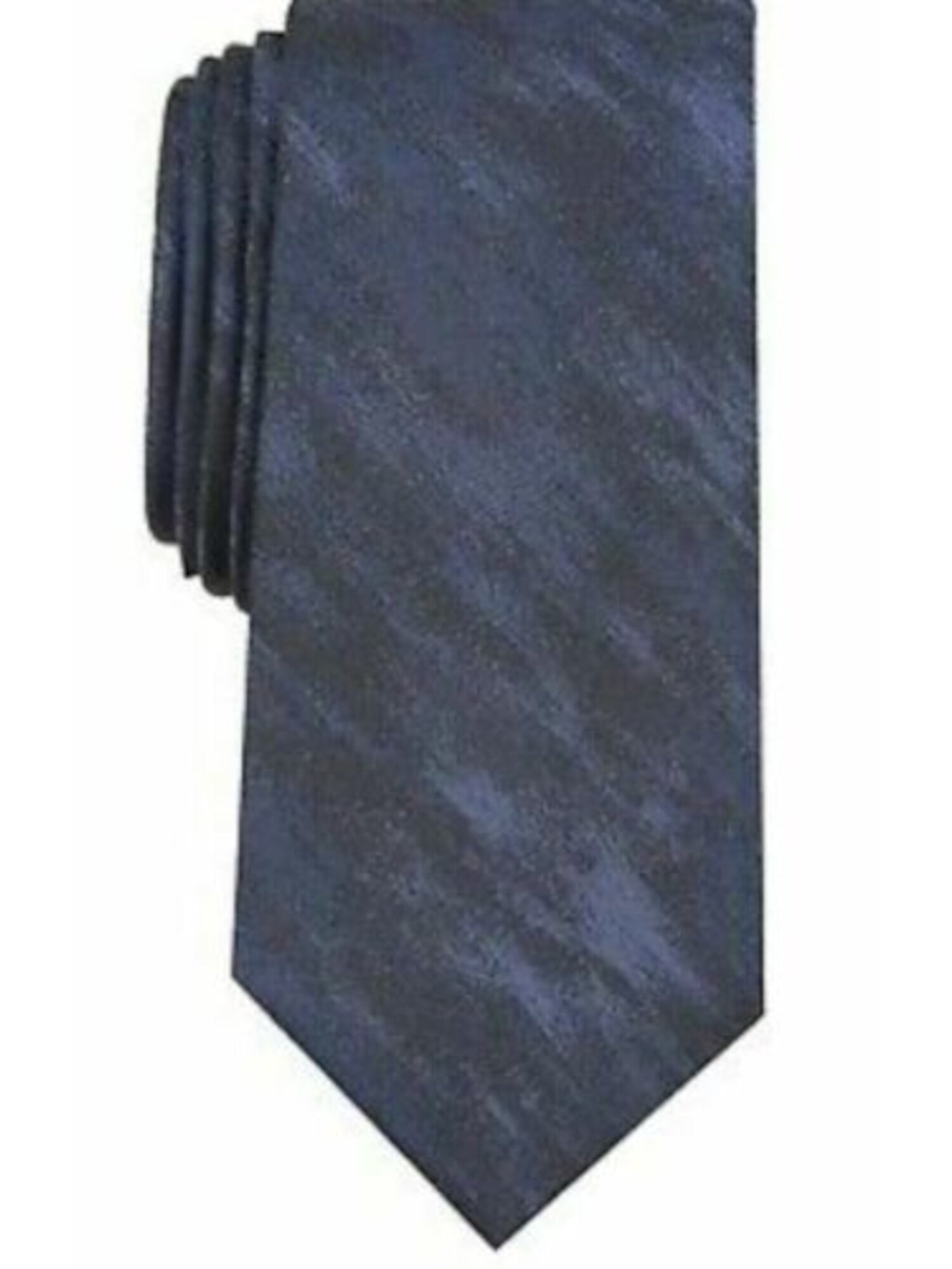 ALFANI Mens Navy Satin Optimus Solid Silk Slim Neck Tie