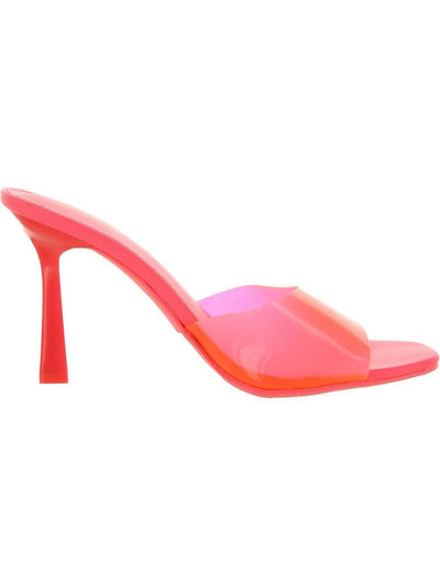 WILD PAIR Womens Pink Transparent Padded Luuna Square Toe Stiletto Slip On Heeled Sandal 5.5 M