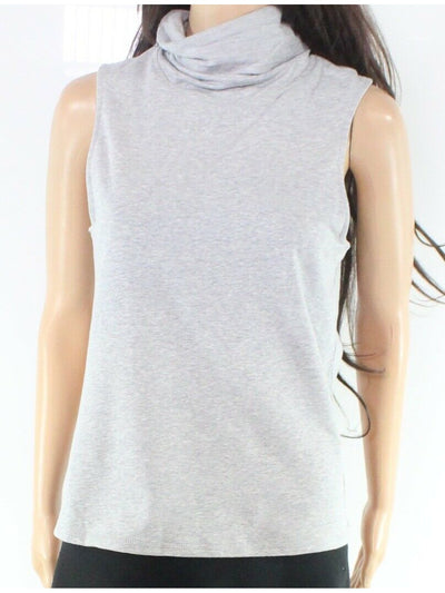 BAM BY BETSY & ADAM Womens Gray Cotton Blend Sleeveless Scoop Neck Wear To Work Tank Top XS