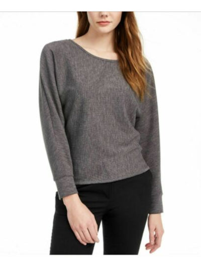 BCX Womens Gray Long Sleeve Scoop Neck Top Size: XL