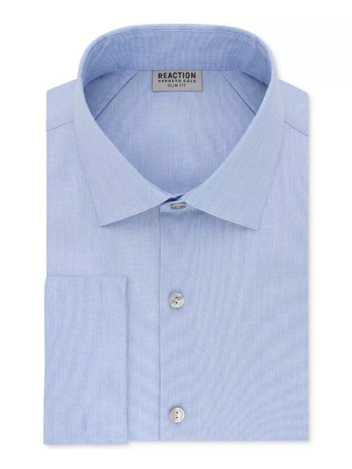 REACTION KENNETH COLE Mens Blue Collared Slim Fit Button Down Shirt 16.5- 34/35