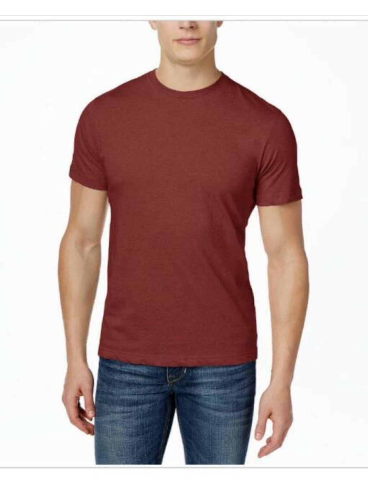 ALFANI Mens Red Heather Short Sleeve T-Shirt S