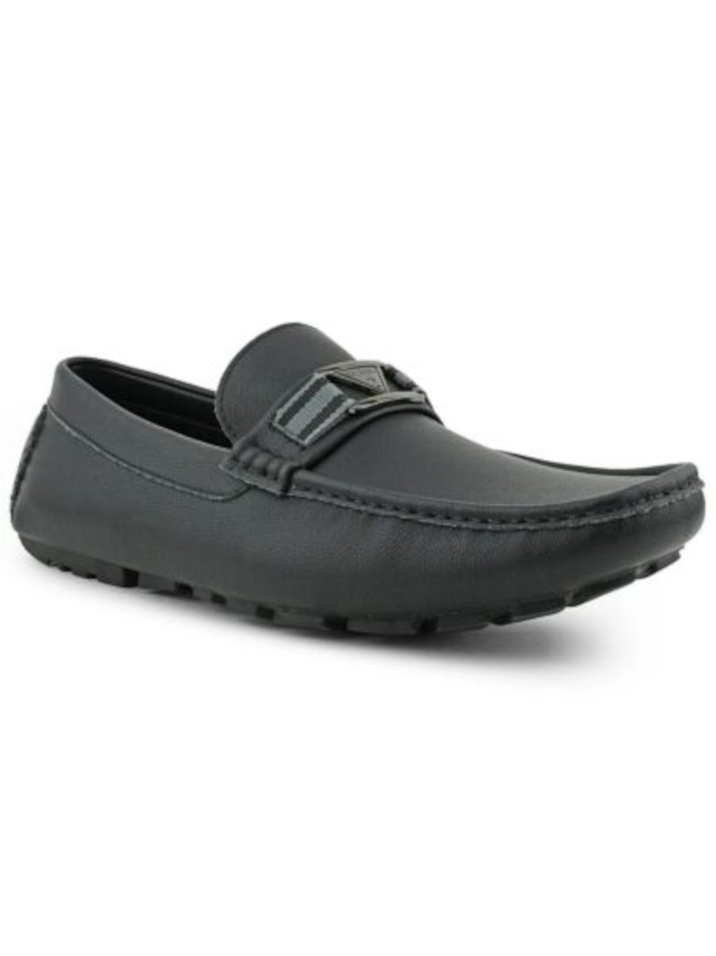 GUESS Mens Black Comfort Logo Art Square Toe Slip On Loafers Shoes 9.5