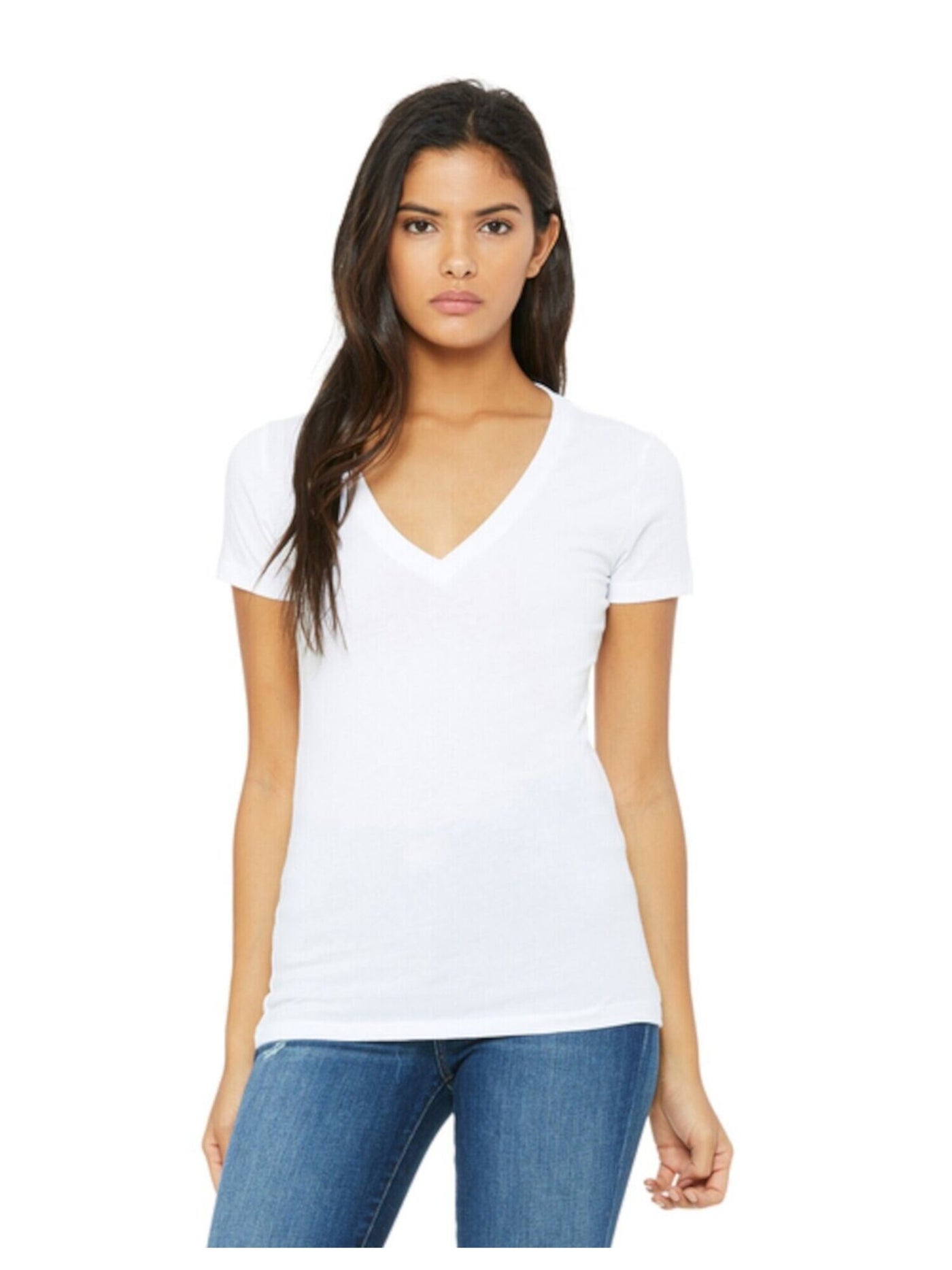 DOLAN Womens White Textured Ribbed Neckline Short Sleeve V Neck T-Shirt M