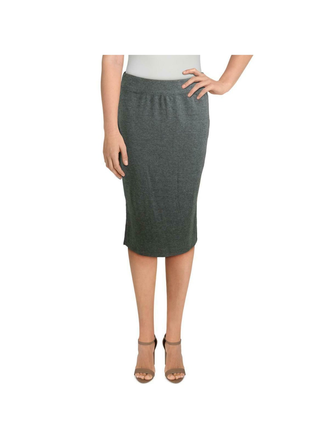 PHILOSOPHY Womens Green Slitted Pull-on Below The Knee Wear To Work Pencil Skirt M