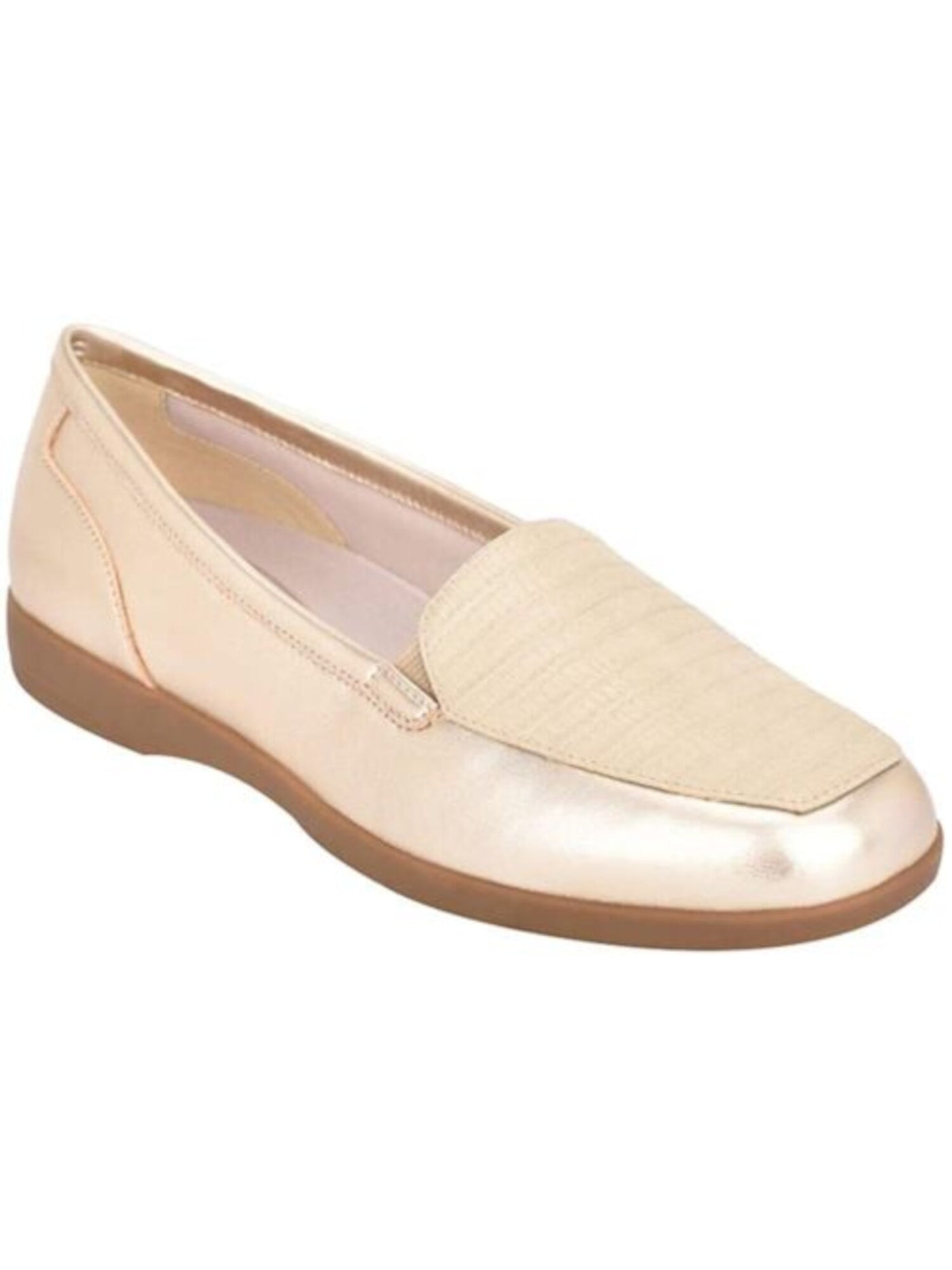 EASY SPIRIT Womens Gold Flex Gore Cushioned Comfort Devitt Round Toe Wedge Slip On Loafers Shoes 10 M