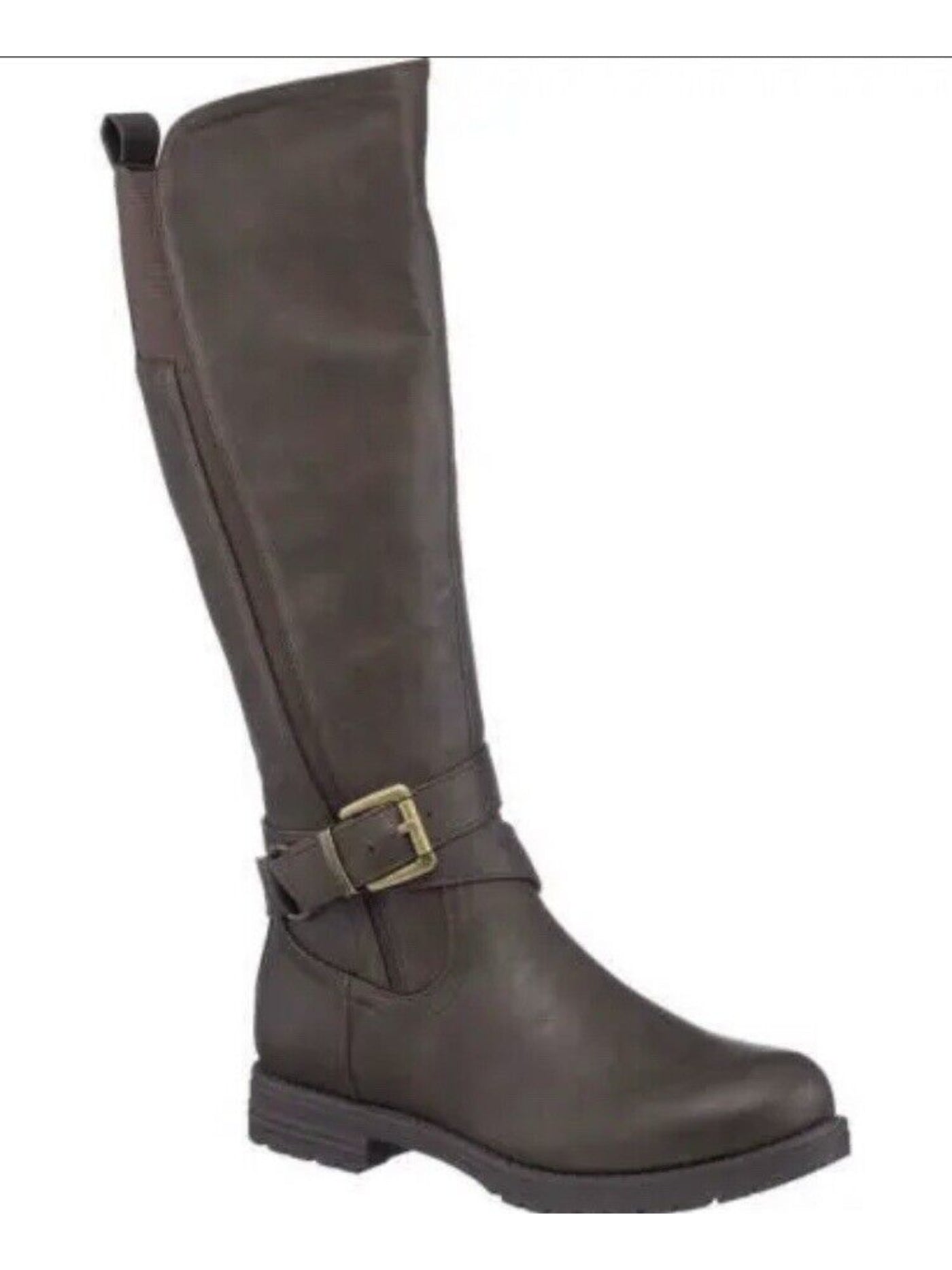 GOOD CHOICE Womens Brown Comfort Aston Round Toe Block Heel Zip-Up Riding Boot 7.5