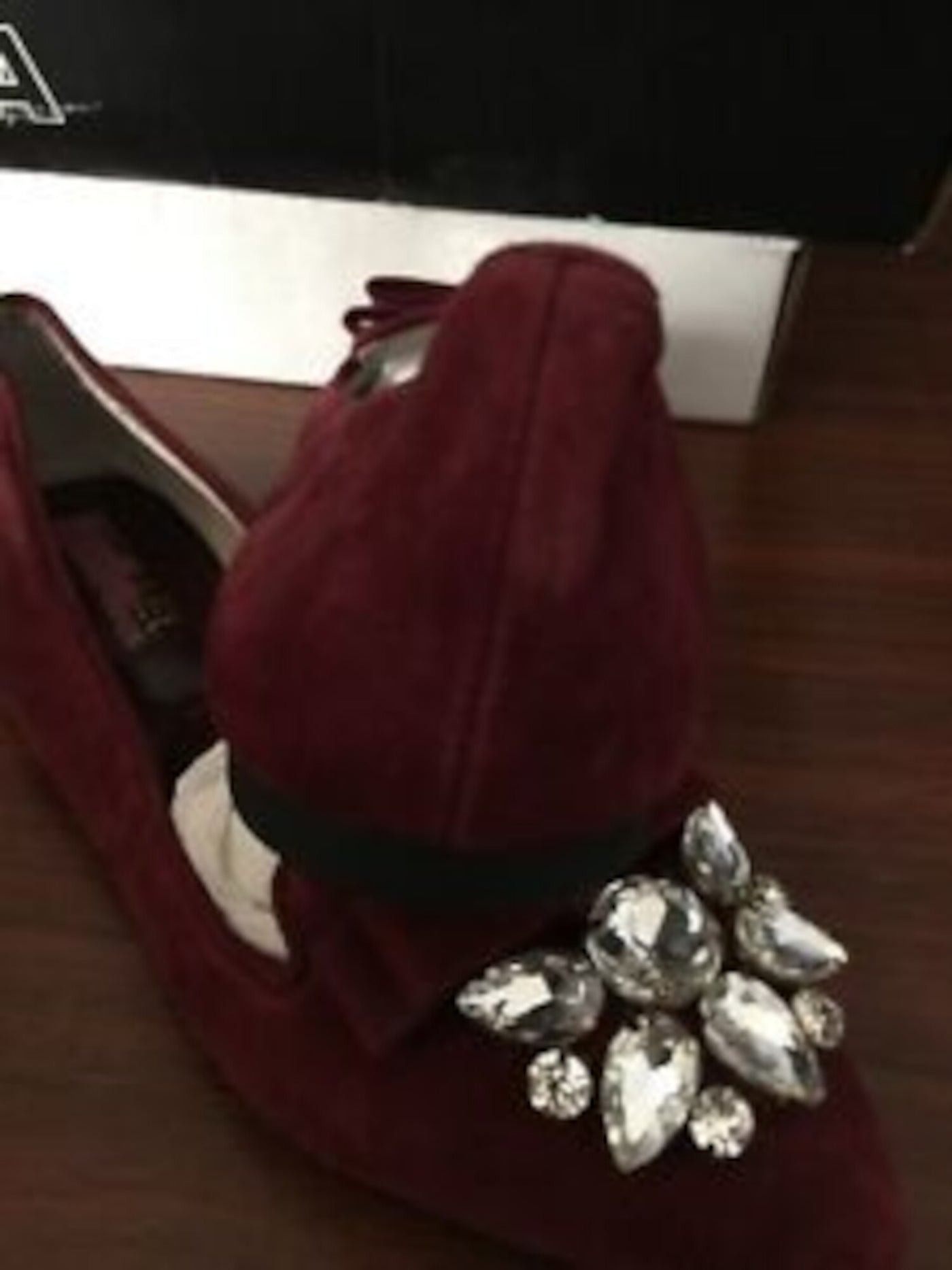 MICHAEL KORS Womens Merlot Burgundy Bow Accent Embellished Felicity Pointed Toe Slip On Leather Flats Shoes 8.5 M