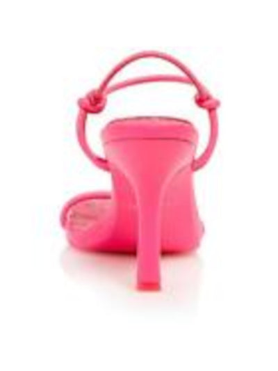 AQUA Womens Pink Padded Strappy Alaya Square Toe Stiletto Slip On Heeled Sandal 6.5