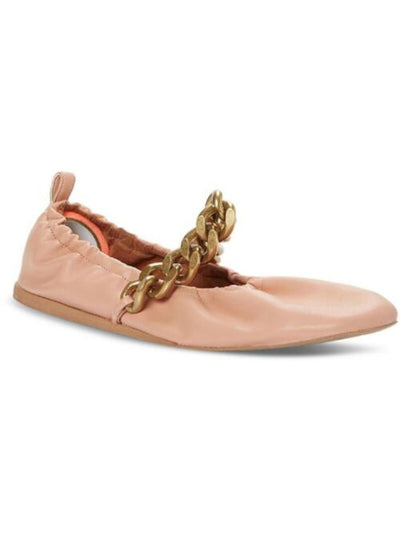 STELLAMCCARTNEY Womens Powder Pink Chain Strap Elastic Padded Falabella Round Toe Slip On Ballet Flats 37