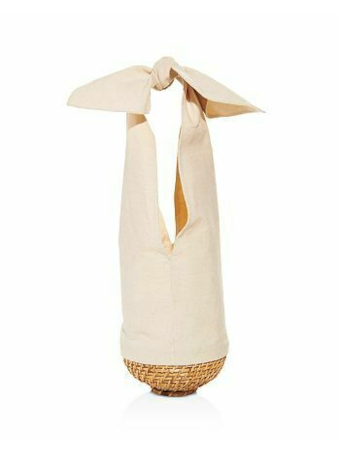 Emily Levine Women's Beige Canvas Knot Wicker Base Adjustable Strap