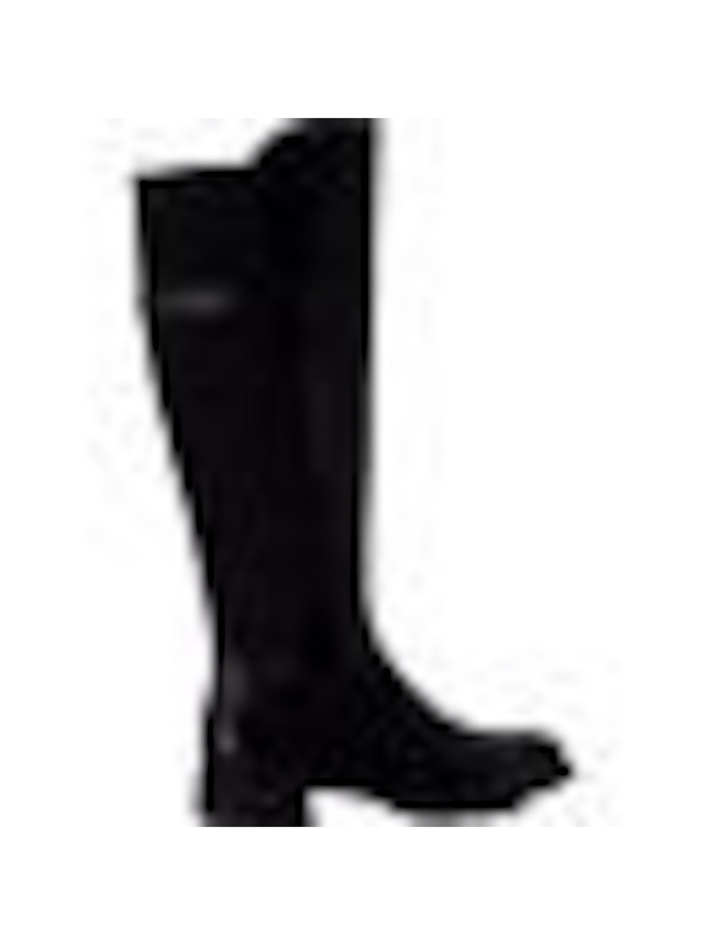 WANTED Womens Black Cushioned Stretch Troy Round Toe Stacked Heel Zip-Up Leather Riding Boot 11