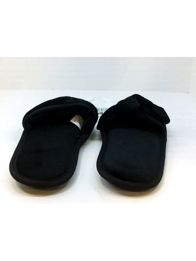 CHARTER CLUB Womens Black Twist-Detail Vamp Cushioned Open Toe Slip On Slippers Shoes 9-10