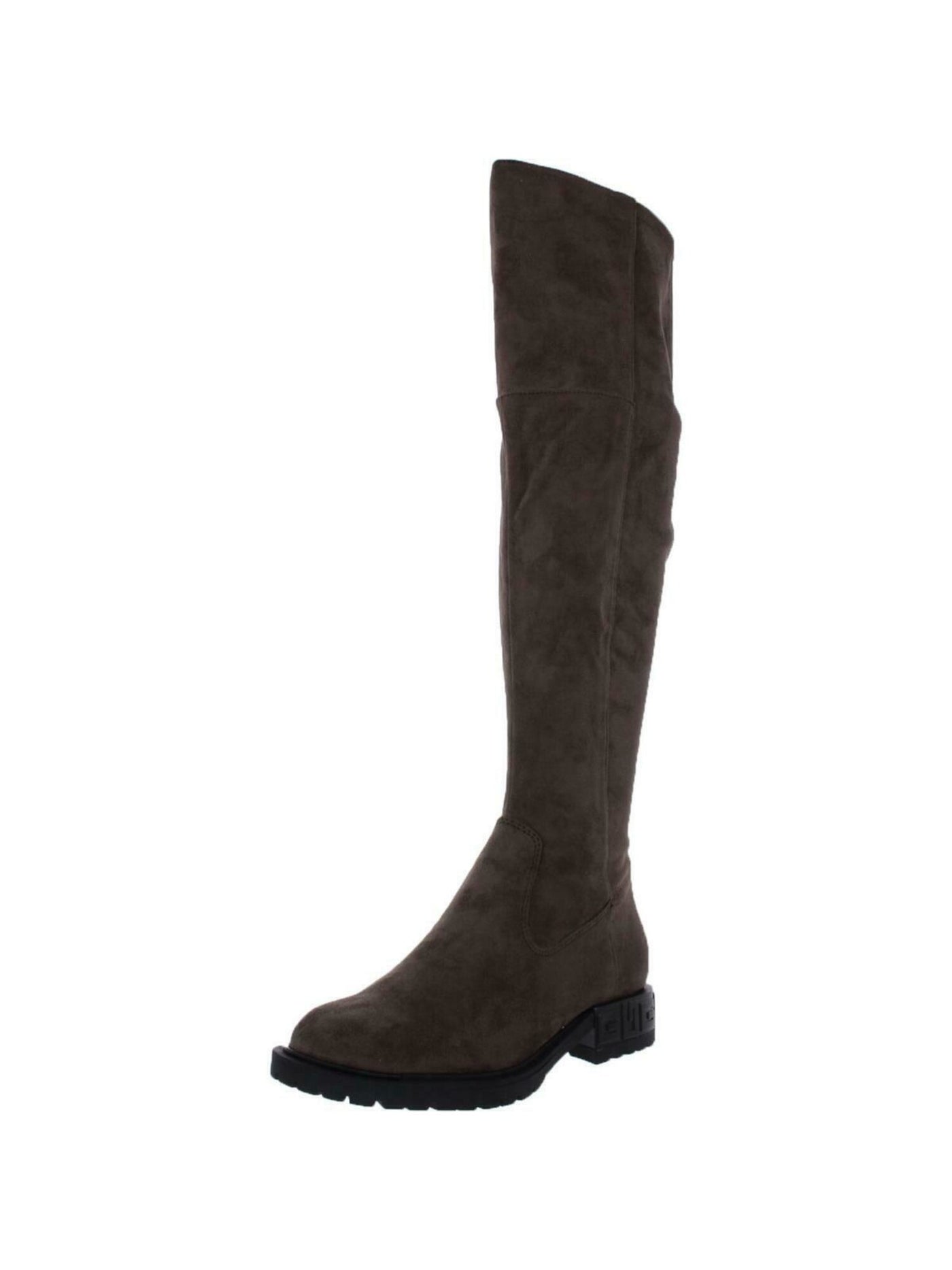 GUESS Womens Brown Cushioned Stretch Almond Toe Block Heel Zip-Up Boots Shoes 5