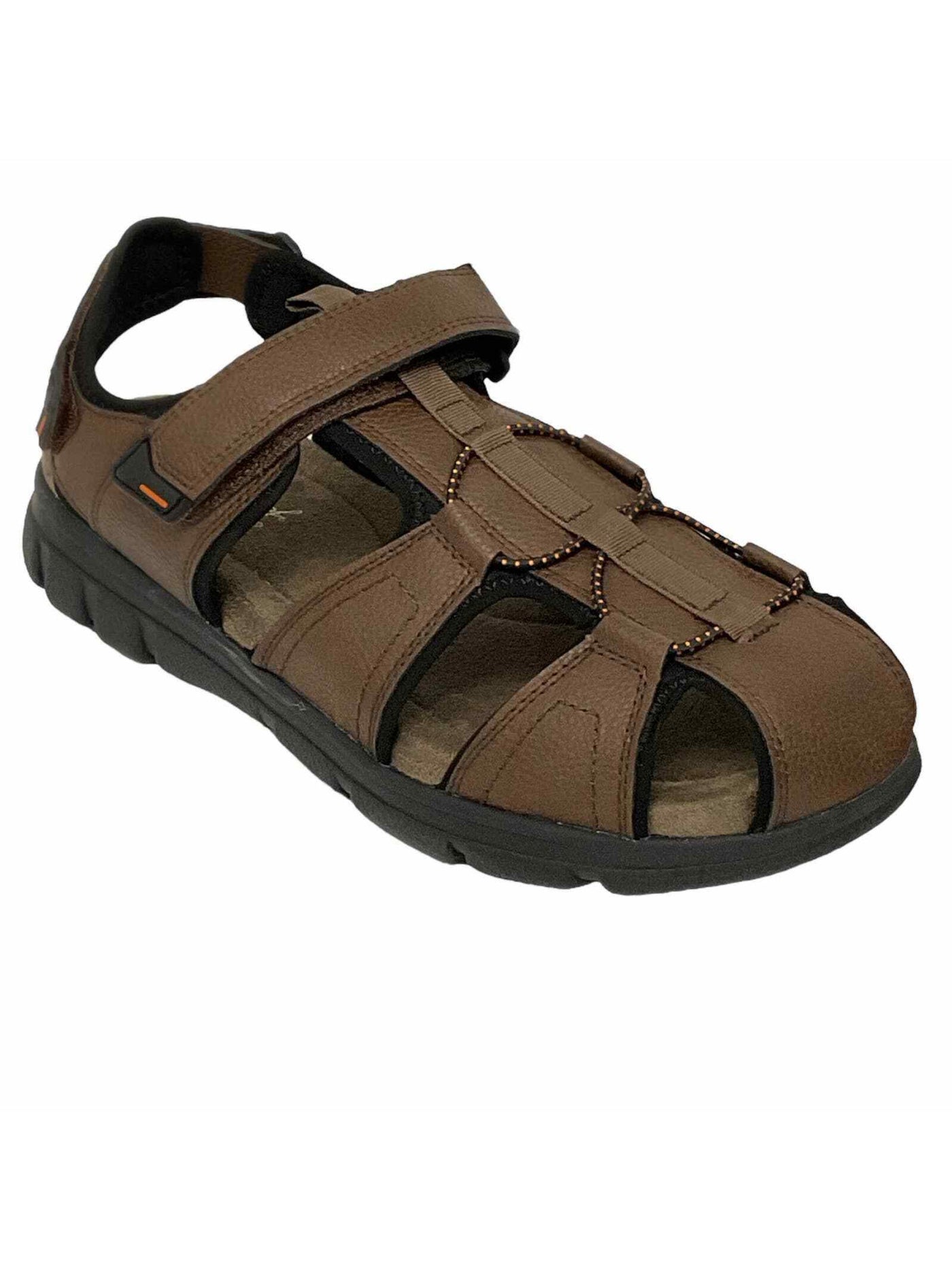 WEATHERPROOF VINTAGE Mens Brown Caged Cushioned Adjustable Cory Round Toe Platform Sandals Shoes 13 M