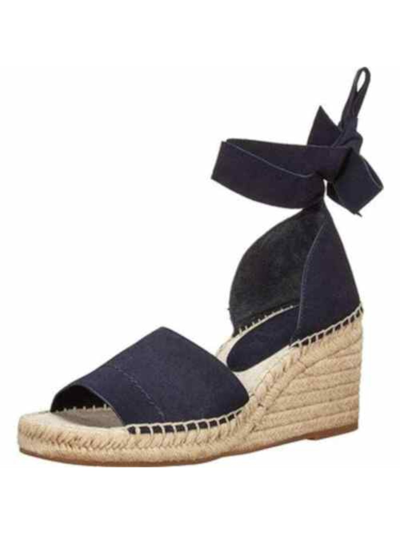 SPLENDID Womens Navy Beef Rolled Padded Ankle Strap Malissa Round Toe Wedge Lace-Up Leather Dress Espadrille Shoes 11 M