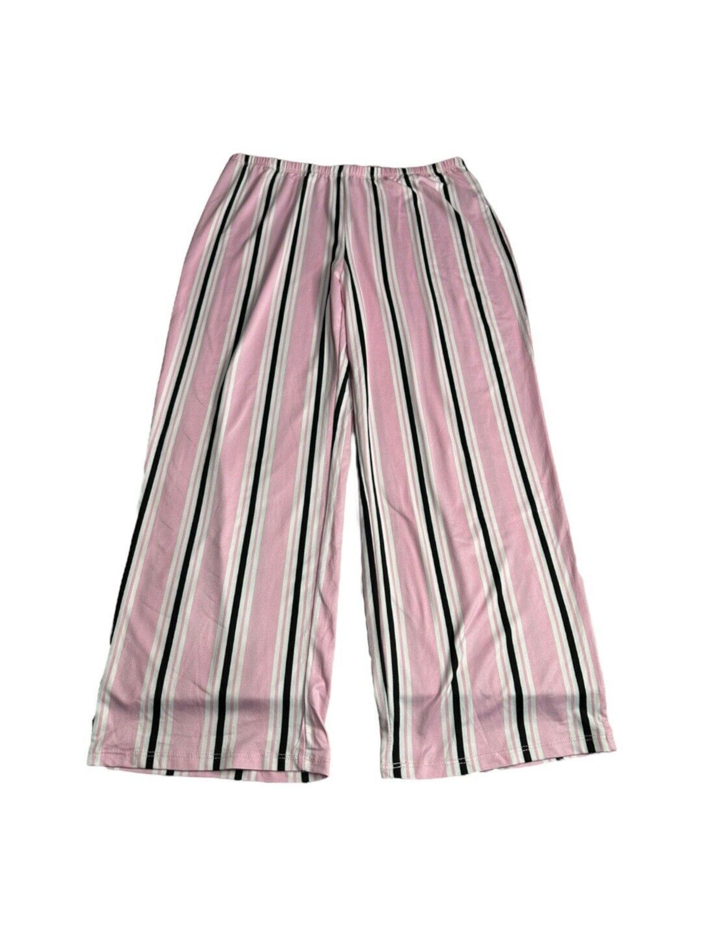 PJ COUTURE Intimates Pink Cropped Striped Sleep Pants L