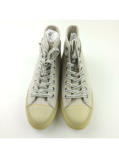 ALLSAINTS Mens White Jaxon Round Toe Platform Lace-Up Athletic Sneakers Shoes 7