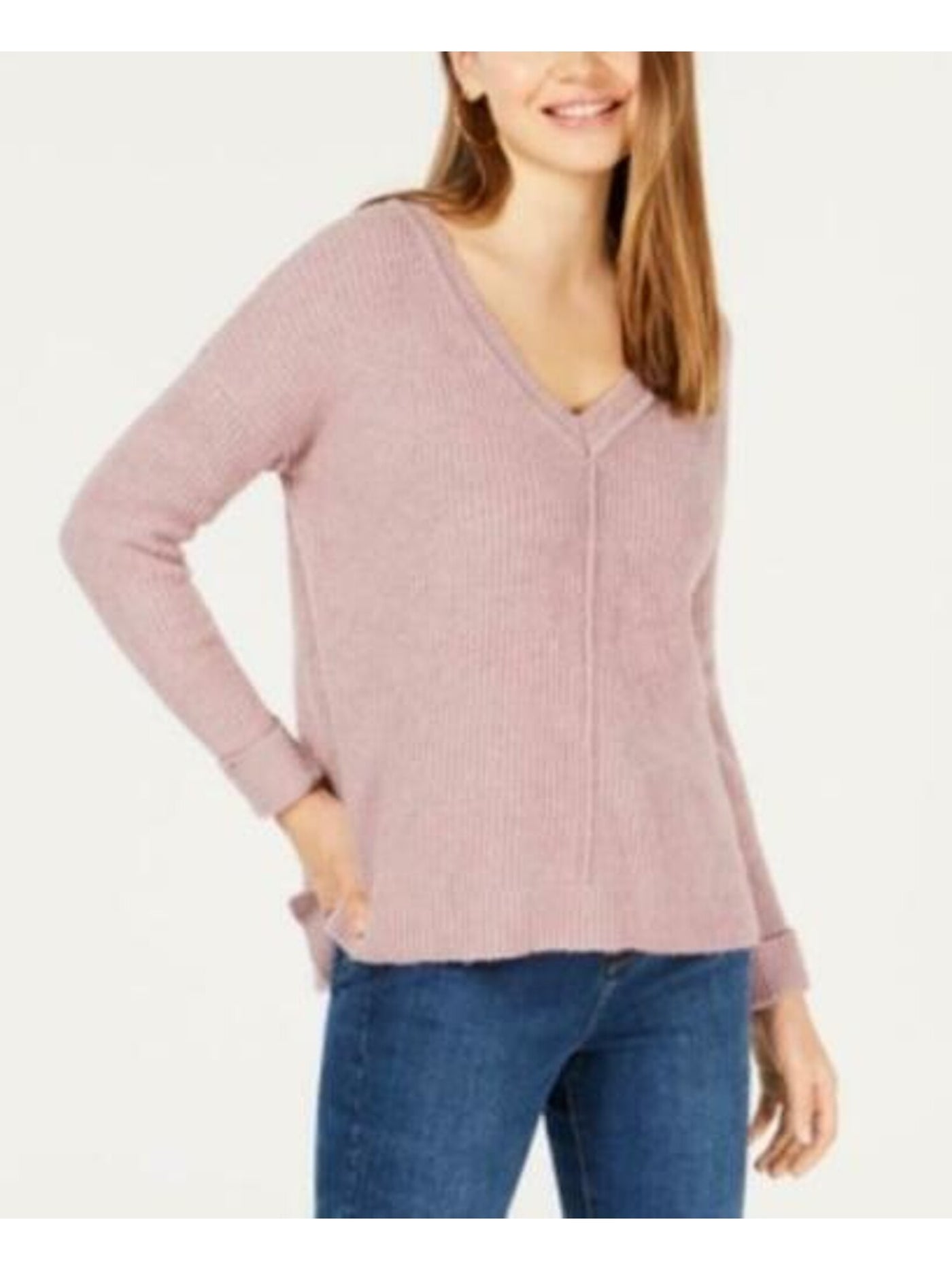 HIPPIE ROSE Womens Light Purple Long Sleeve Tunic Sweater Juniors XS