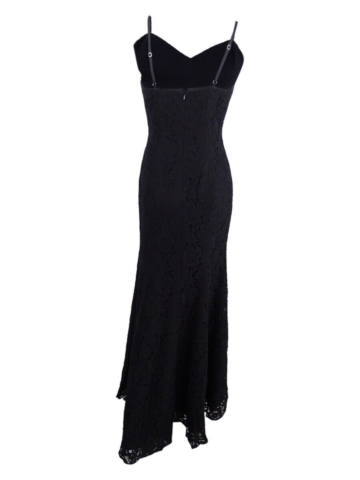 FAME AND PARTNERS Womens Black Lace Spaghetti Strap V Neck Maxi Evening Dress 12