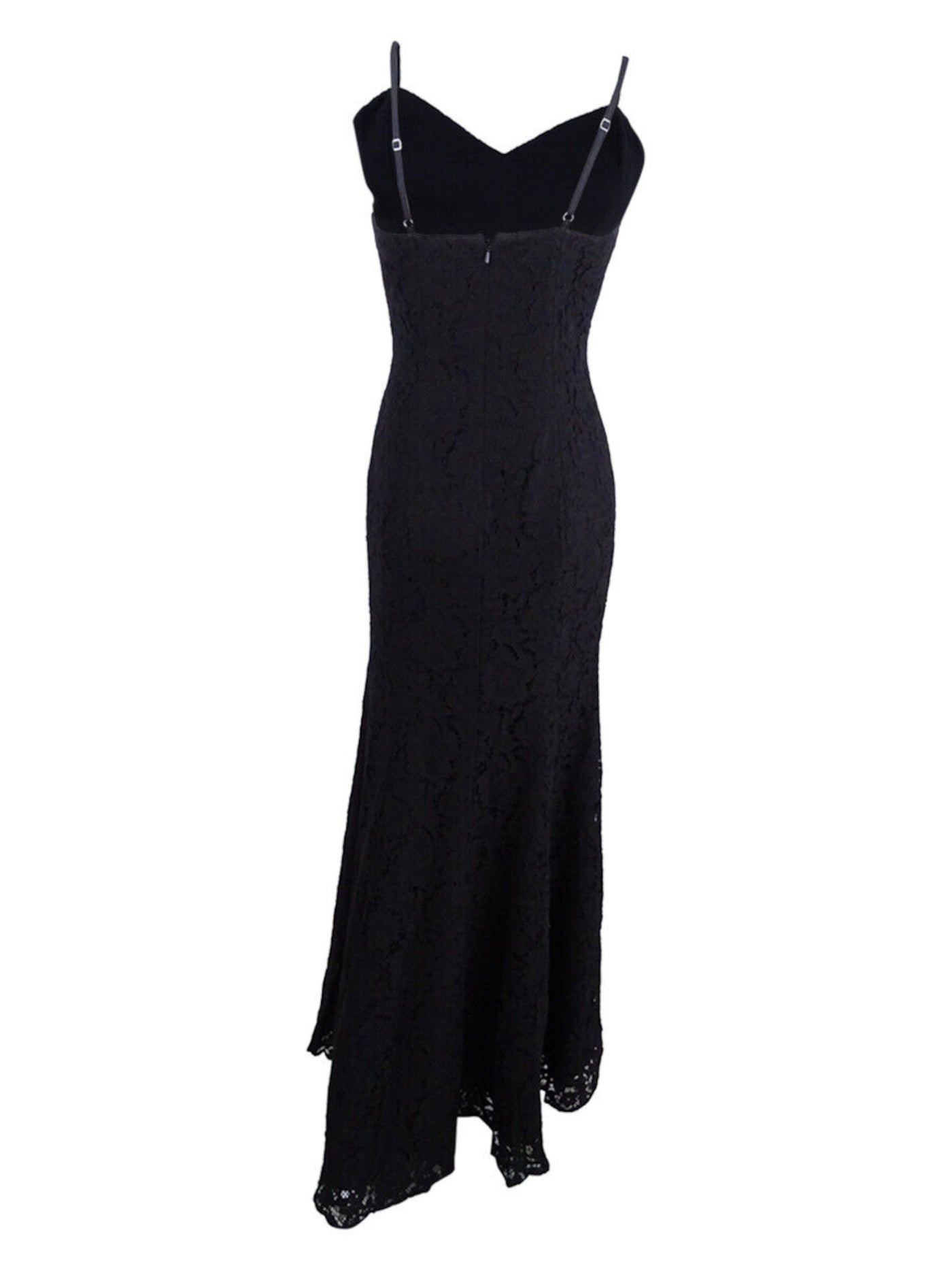 fame and partners lace dress FAME AND PARTNERS Black Lace Crisscross Back Maxi Dress Black Size 2