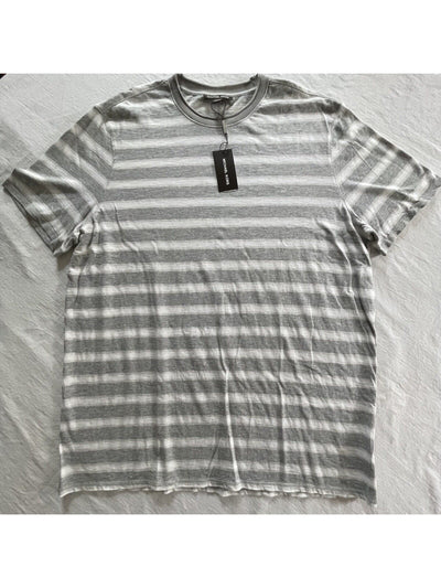 MICHAEL KORS Mens Gray Striped Short Sleeve T-Shirt XXL