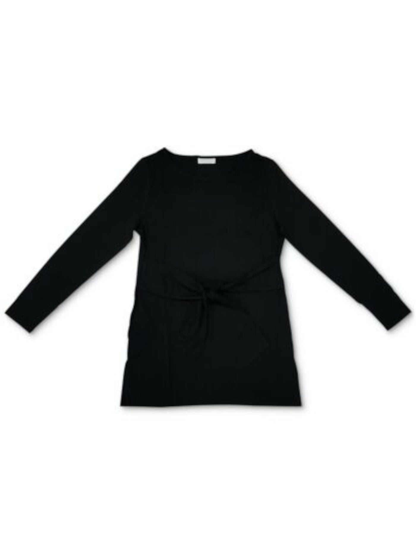 CHARTER CLUB Womens Black Stretch Long Sleeve Scoop Neck Top M