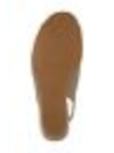 EILEEN FISHER Womens Platinum Gold V-Cut Padded Clay Peep Toe Wedge Slip On Leather Slingback Sandal