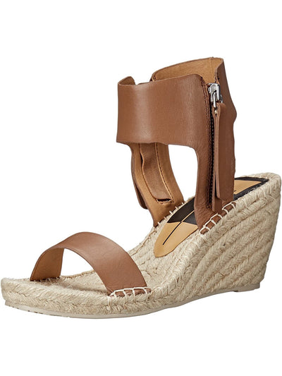 DOLCE VITA Womens Caramel Beige Padded Gisele Round Toe Wedge Leather Espadrille Shoes 9.5