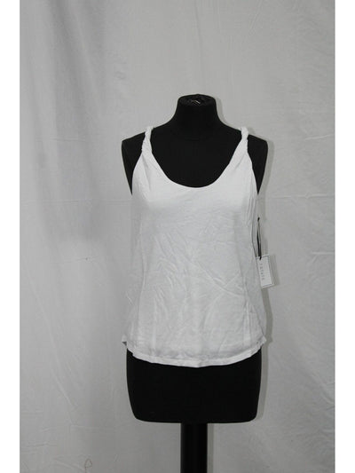 1. STATE Womens White Sleeveless Scoop Neck Tank Top M