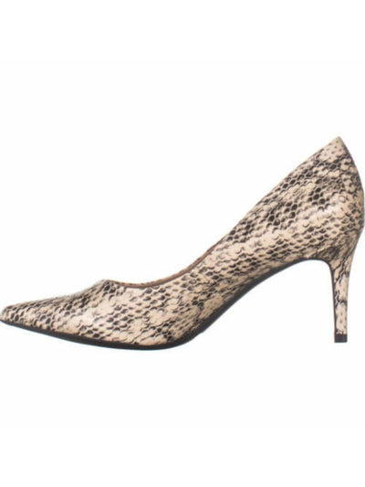 ALFANI Womens Beige Snakeskin Padded Comfort Jeules Pointed Toe Stiletto Slip On Dress Pumps Shoes 6 M