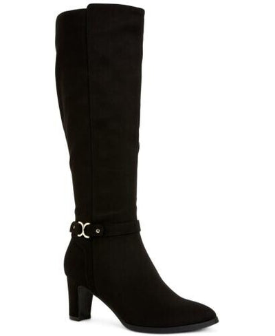 CHARTER CLUB Womens Black Metallic Hardware Slip Resistant Padded Palmaa Almond Toe Block Heel Zip-Up Boots Shoes 6 M