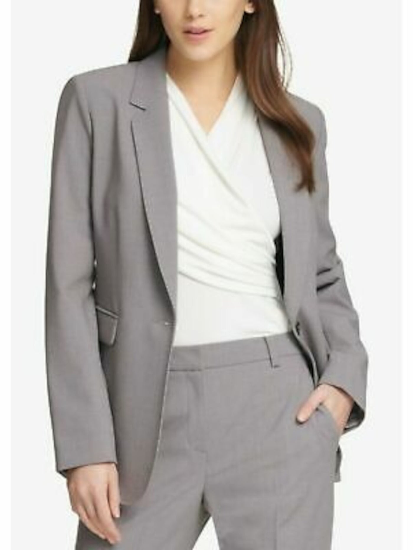 DKNY Womens Wear To Work Blazer Jacket