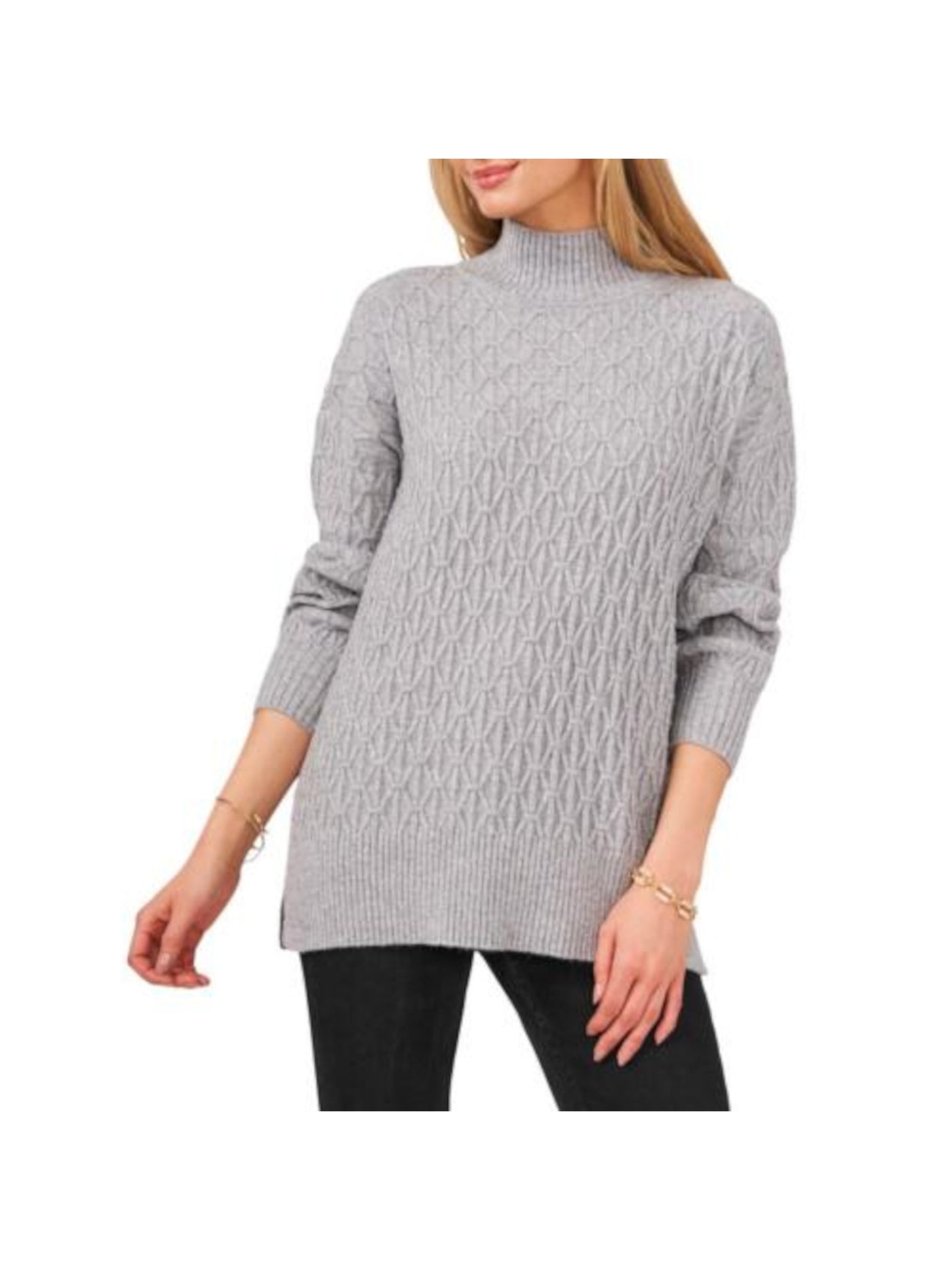 VINCE CAMUTO Womens Gray Knit Long Sleeve Turtle Neck Sweater XL