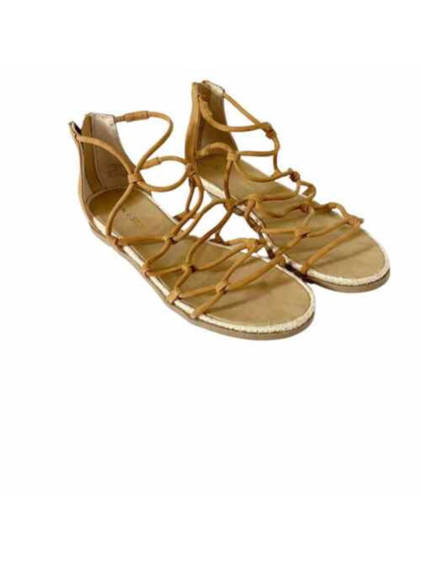 SUN STONE Womens Brown Snakeskin 0.5" Platform Espadrille Padded Strappy Oliviah Round Toe Platform Zip-Up Gladiator Sandals Shoes 7.5 M