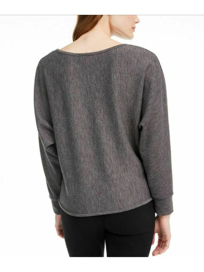 BCX Womens Gray Long Sleeve Scoop Neck Top Size: XL