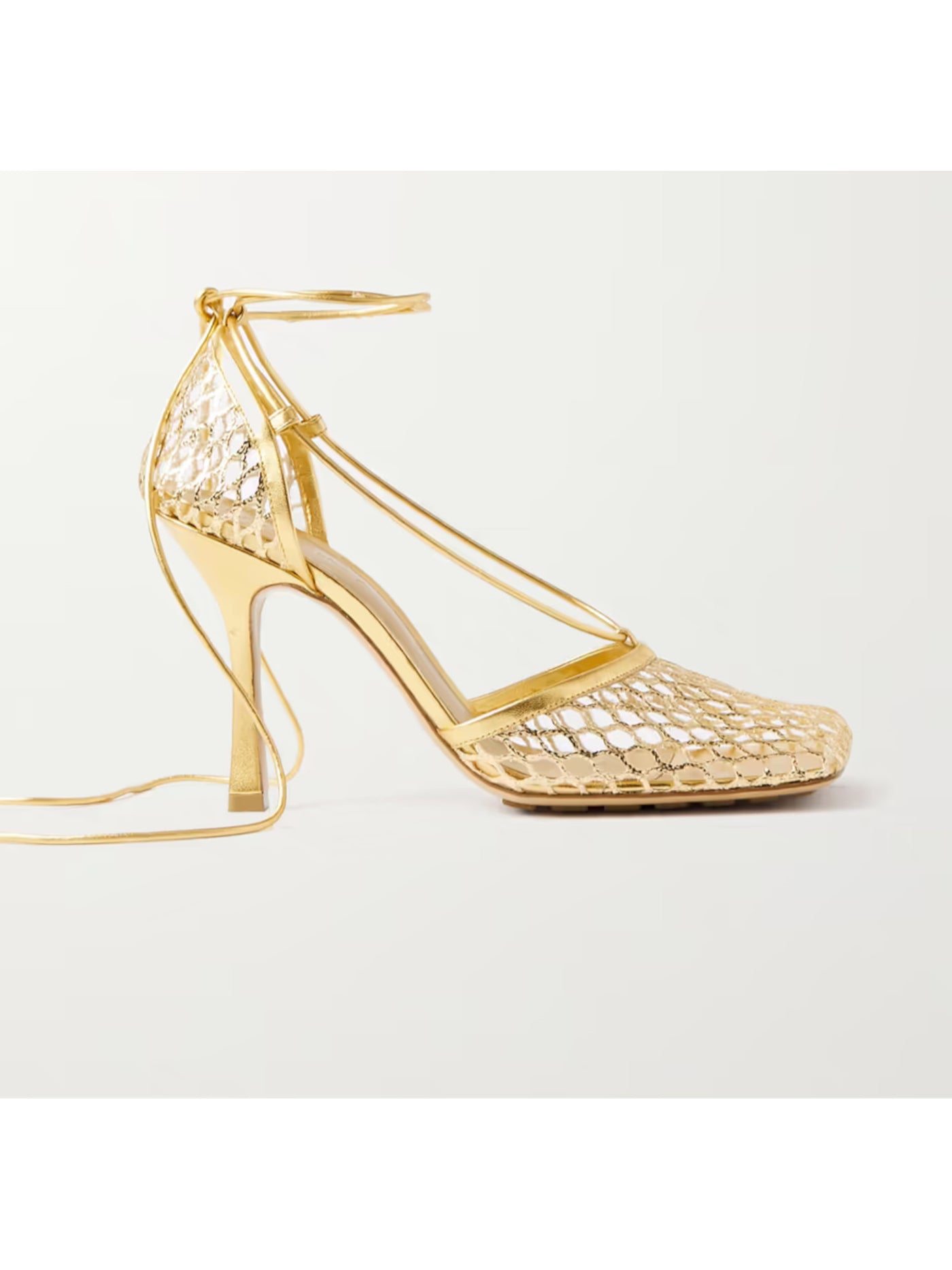 BOTTEGA VENETA Womens Gold Comfort Square Toe Stiletto Slip On Dress Heeled Sandal 39.5