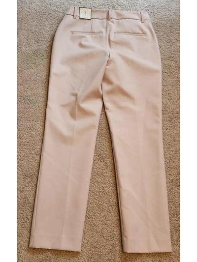 WHITE HOUSE BLACK MARKET Womens Pink Zippered Pocketed Slim Fit Ankle Wear To Work Straight leg Pants 00